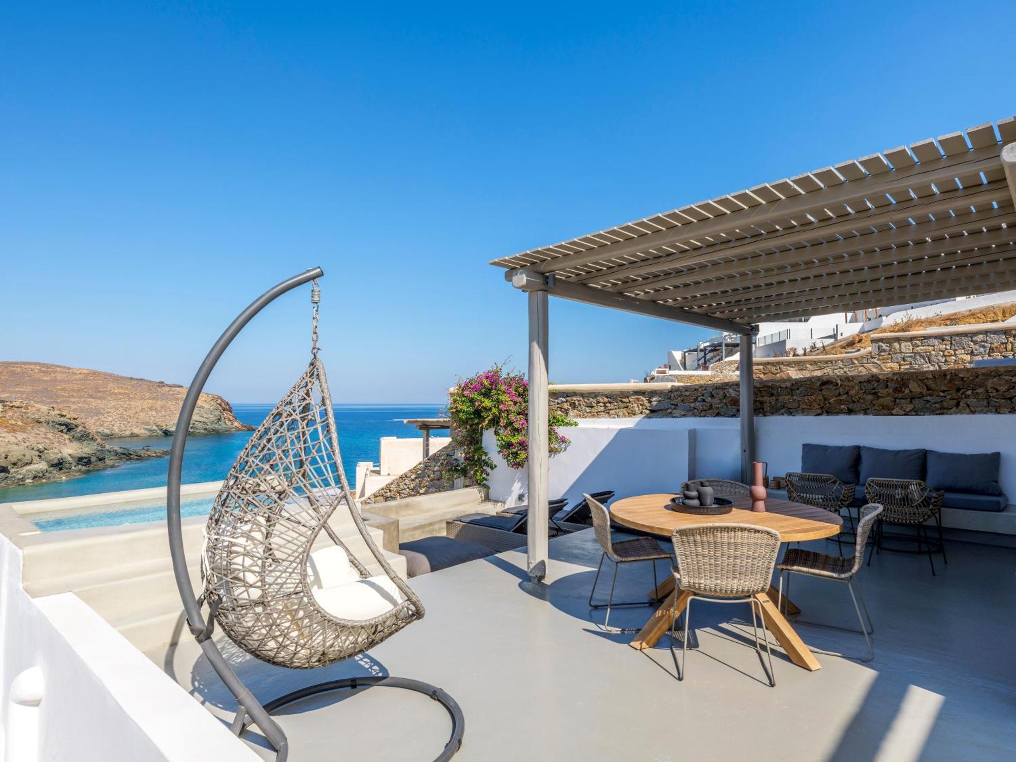 Sea Rock & Sky Private Mykonos Residence Merchia Beach Exterior foto