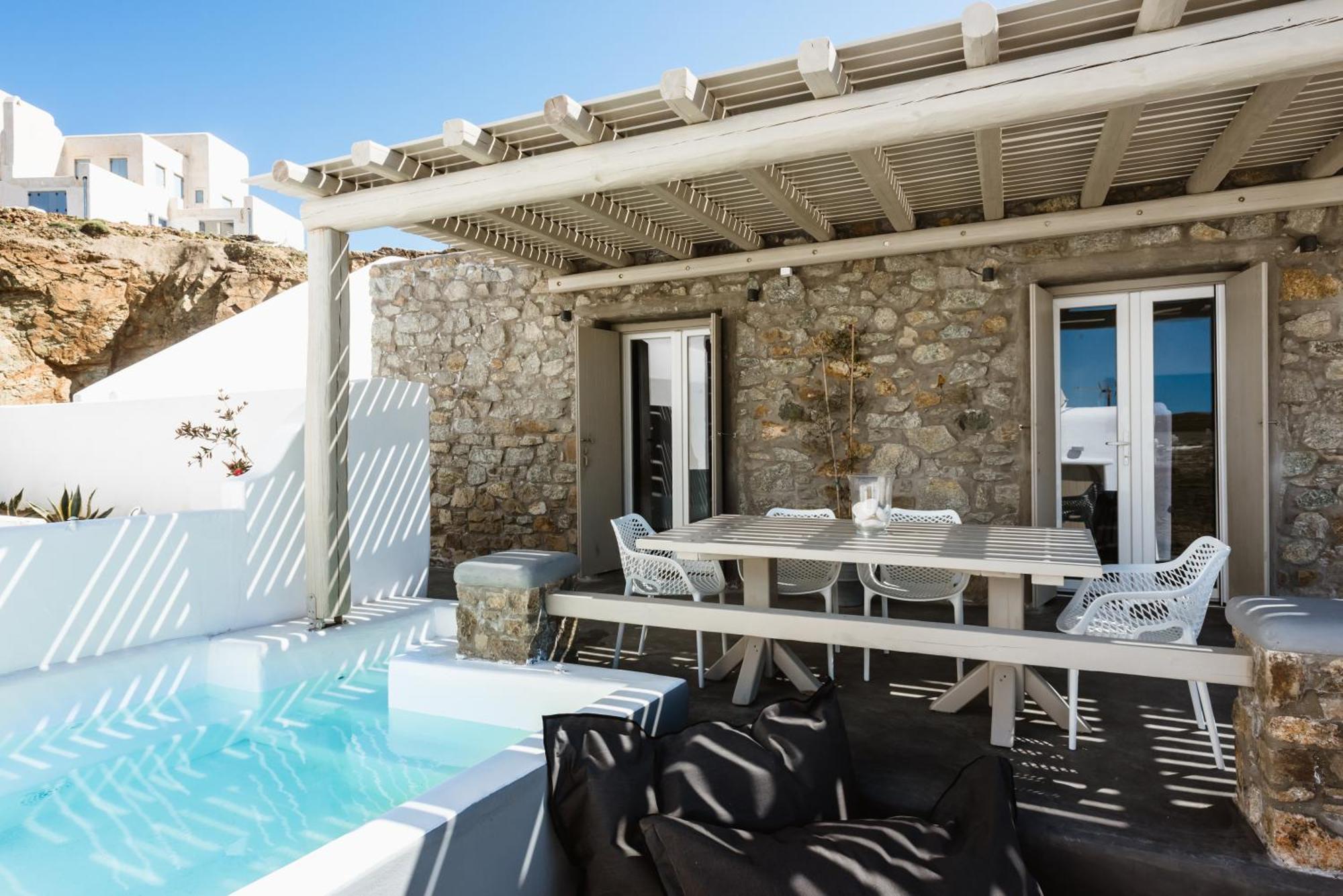 Sea Rock & Sky Private Mykonos Residence Merchia Beach Exterior foto