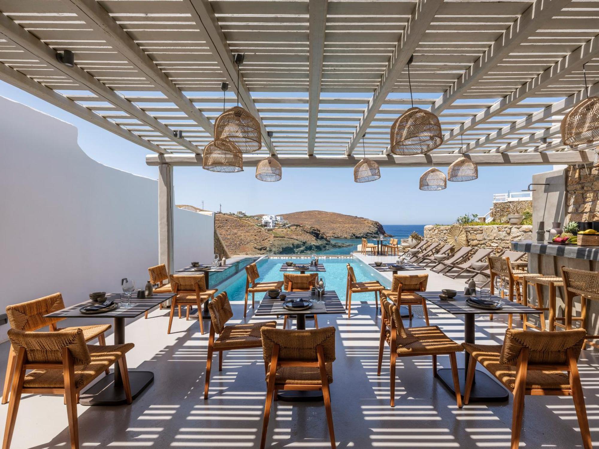 Sea Rock & Sky Private Mykonos Residence Merchia Beach Exterior foto