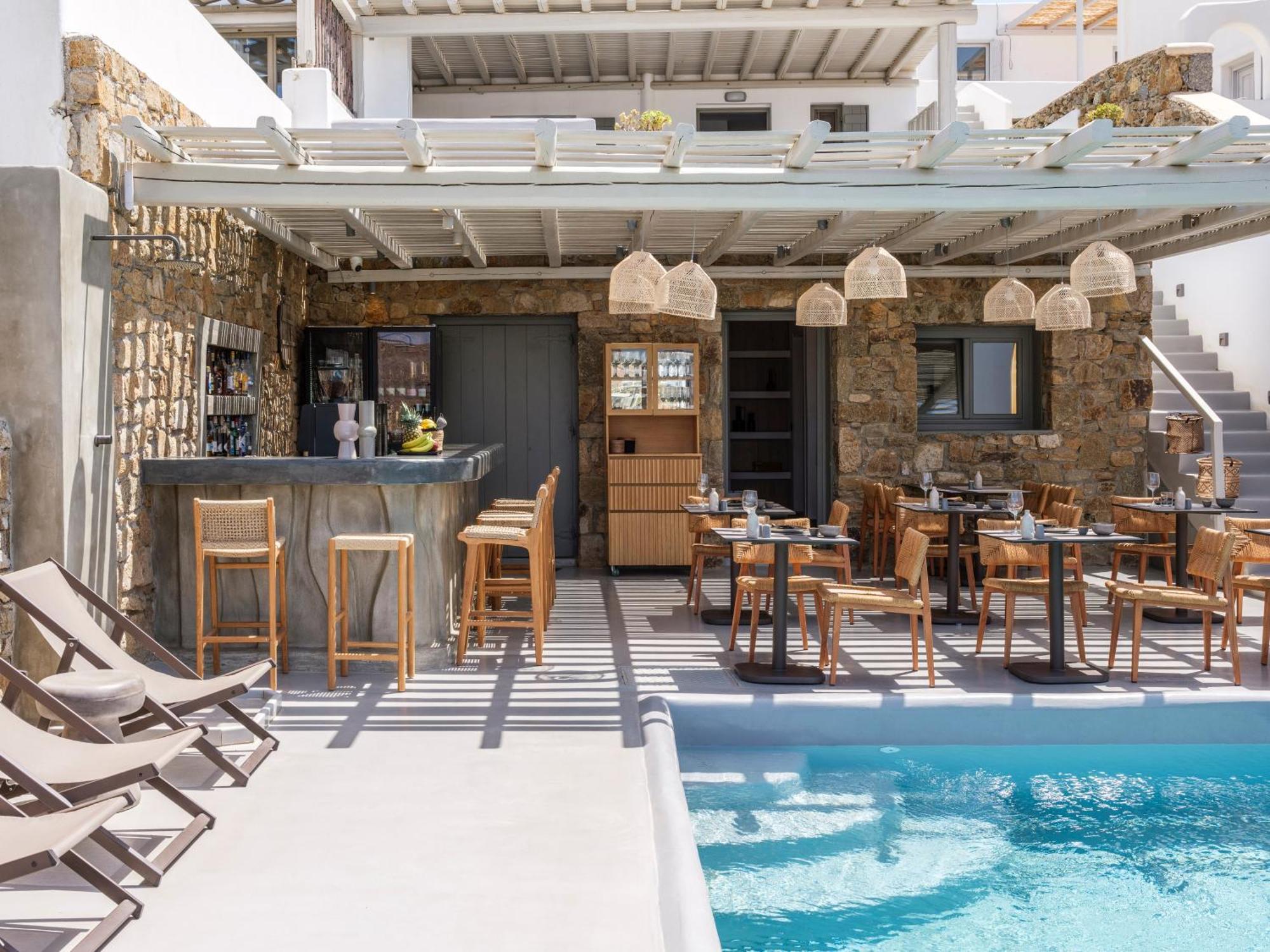 Sea Rock & Sky Private Mykonos Residence Merchia Beach Exterior foto