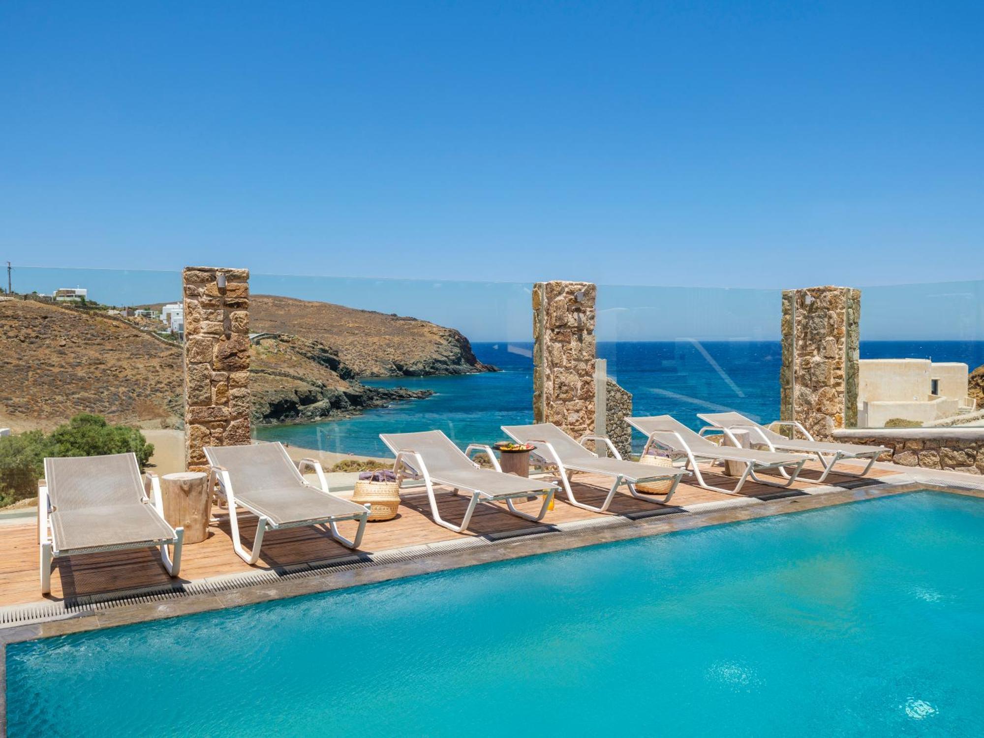 Sea Rock & Sky Private Mykonos Residence Merchia Beach Exterior foto