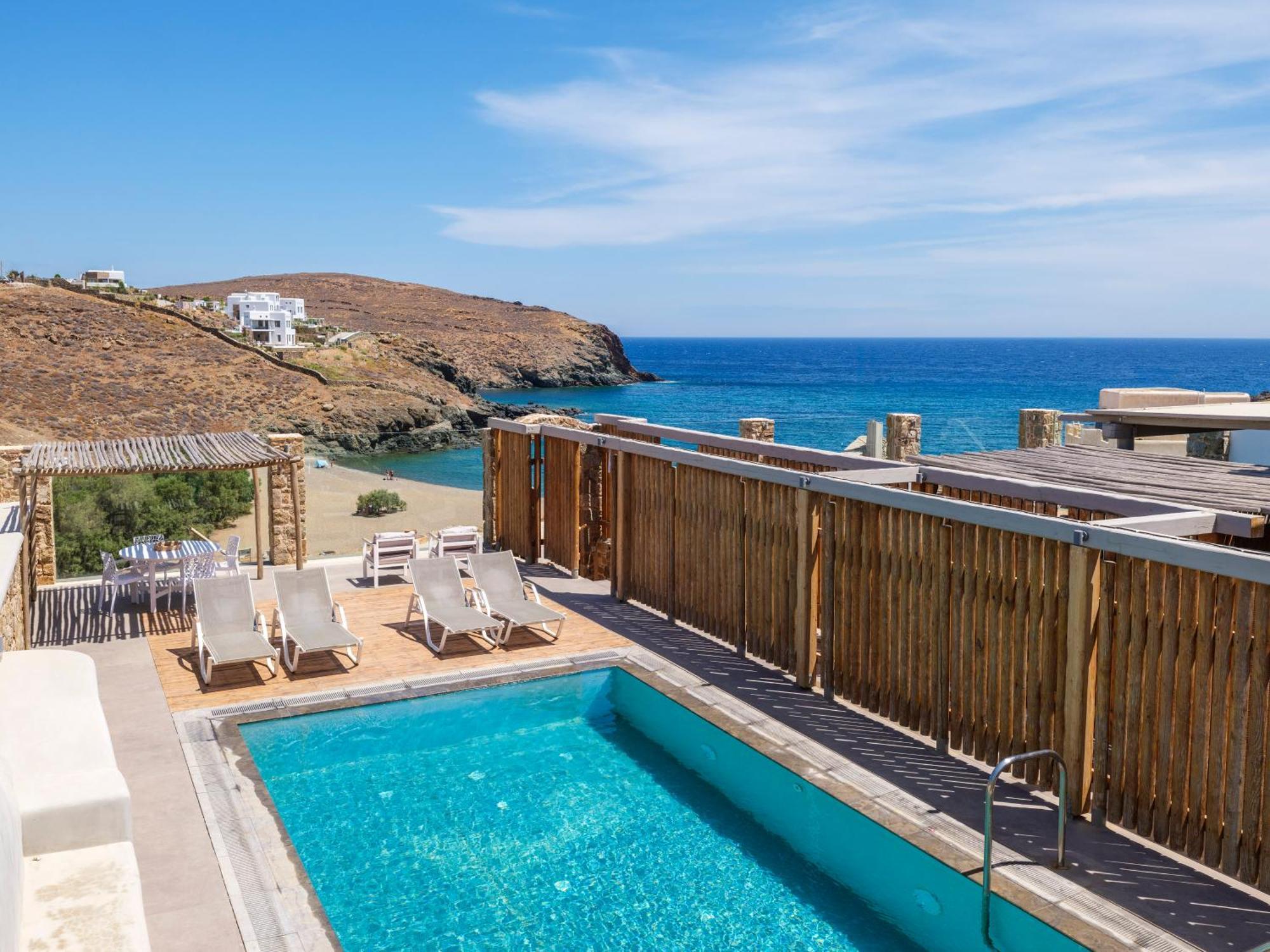 Sea Rock & Sky Private Mykonos Residence Merchia Beach Exterior foto