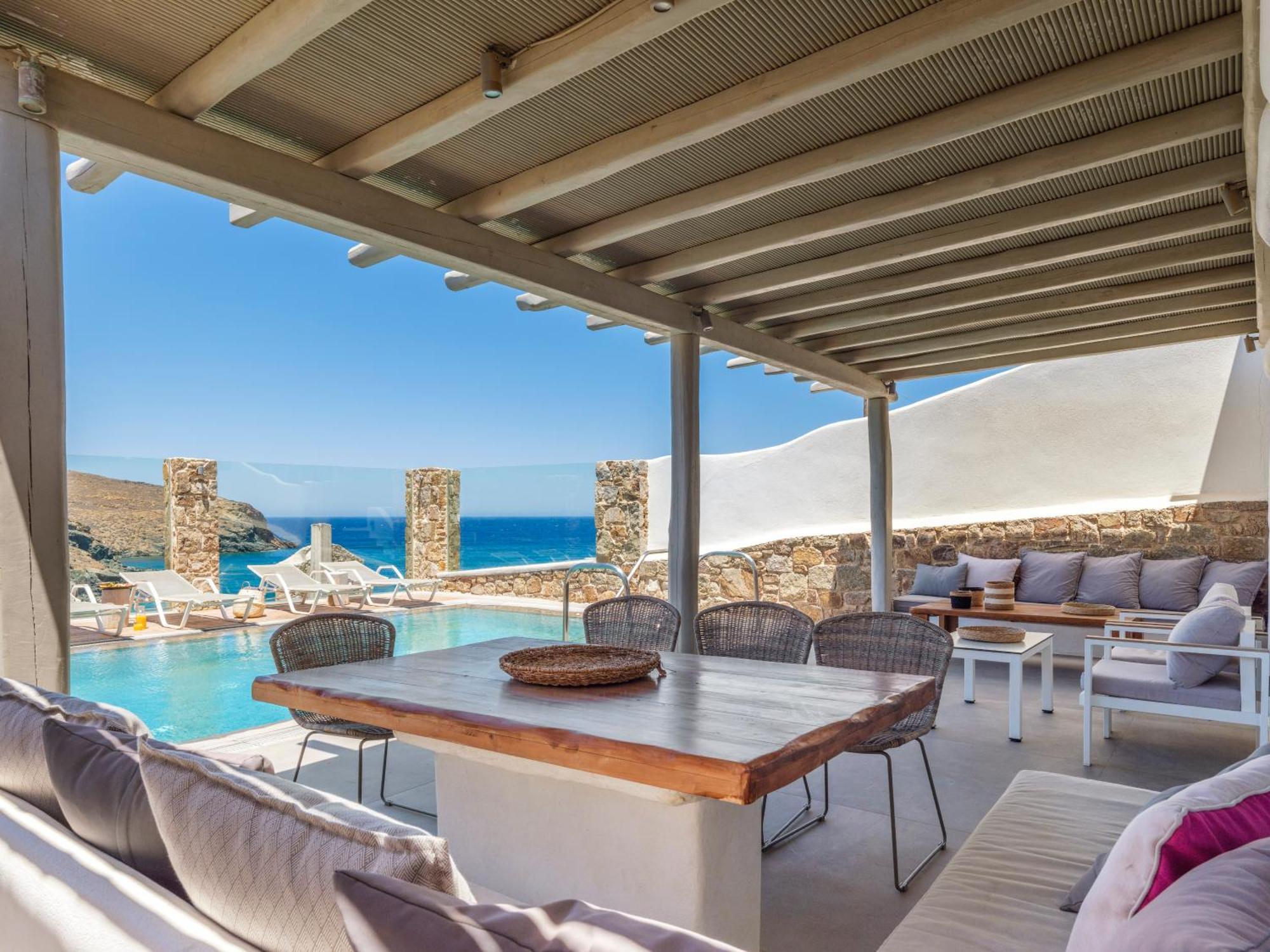 Sea Rock & Sky Private Mykonos Residence Merchia Beach Exterior foto